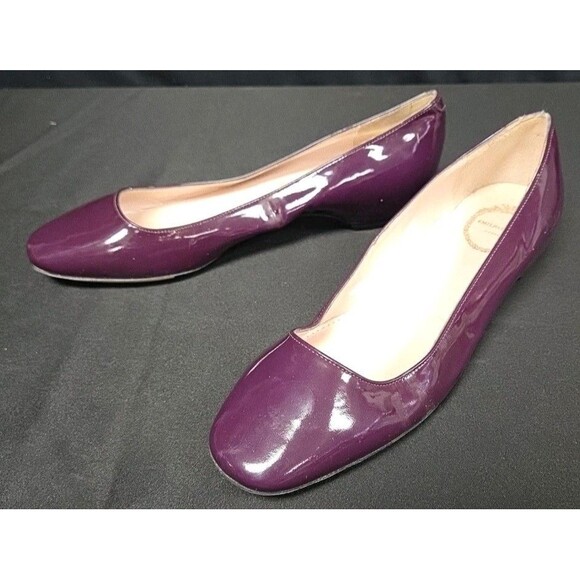 Emilio Pucci Purple Patent Leather Ballet Flats Size 37.5 US Size 7 - Picture 1 of 6